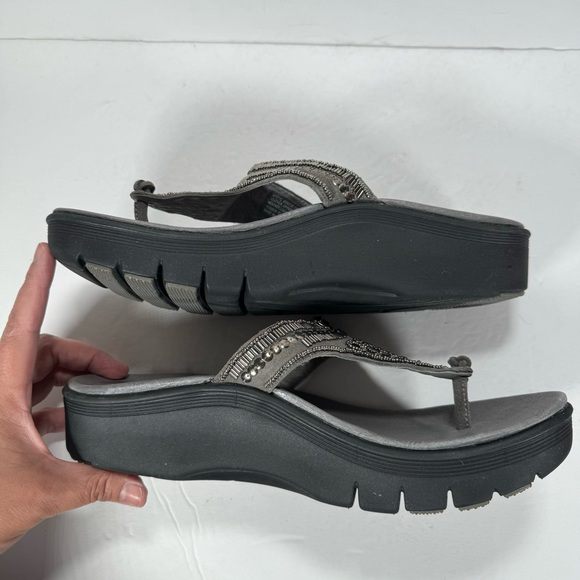 Abeo B.I.O. System Mystic Wedge Beaded Comfort Sandals Pewter Women’s Size 11 - Picture 9 of 11